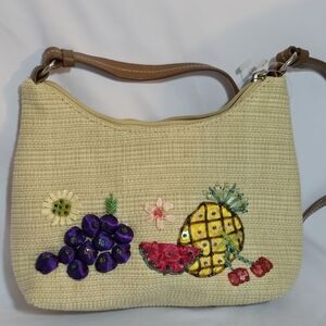 Vintage Rosetti Deadstock Shoulder Bag Embellished Fruit Beaded Spring Purse
